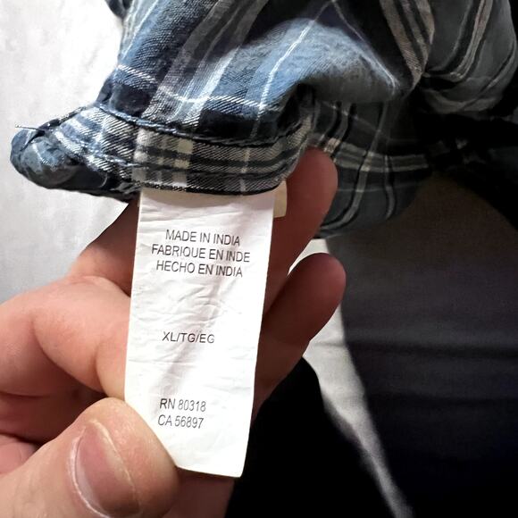 Lucky Brand Men's Blue Plaid Shirt, XL, Untucked Fit - Picture 6 of 7
